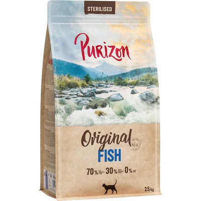 Purizon 2, 5кг Adult Sterilised Purizon, суха храна за котки - с риба