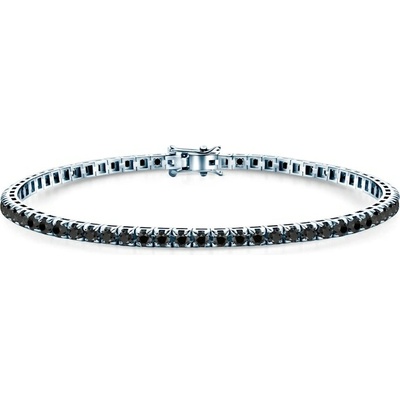 SAVICKI Tenisový náramok biele zlato s čiernymi diamantmi 1.980 ct 3 mm 19 cm - SAV-B-TENIS-19CM-30SZ-20K-585-CZD-B