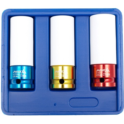 ASTA 914003A Úderové hlavice 1/2", 17 - 21 mm, s krytkou na ALU kola, sada 3 ks – Hledejceny.cz