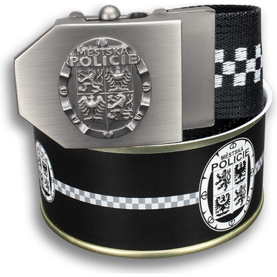 Opasek dárkový policejní Městská policie Šachovnice černý