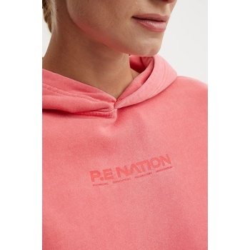 P.E Nation Памучен суичър P. E Nation Transition Hoodie в червено с качулка с изчистен дизайн 243H398 (243H398)