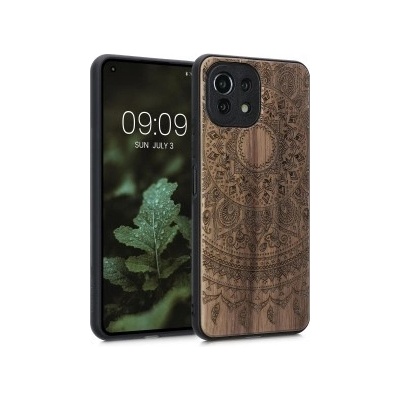 Púzdro kwmobile Drevené Xiaomi 11 Lite (5G) NE / Mi 11 Lite (5G) tmavě hnědé