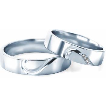 Image 1 of SAVICKI Сватбени халки: бяло злато, плоски. 5 мм