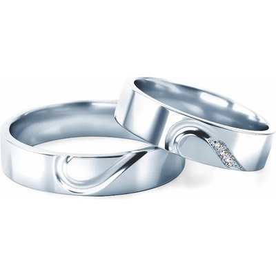 SAVICKI Сватбени халки: бяло злато, плоски. 5 мм