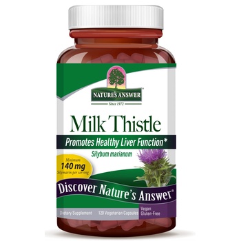 Nature's Answer Milk Thistle, екстракт от бял трън, 120 растителни капсули