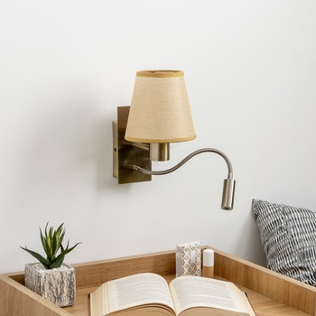 Brilagi - LED Аплик NUBILA 1xE27/25W/230V+LED/3W месинг/светлокафяво (BG1557D)