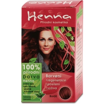 Henna prírodná farba na vlasy Bordó 121 prášková 33 g