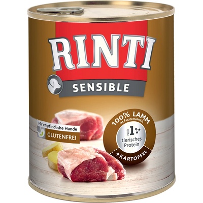 RINTI 6x800г Sensible RINTI консервирана храна за кучета - агнешко и картофи