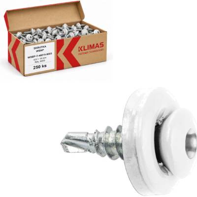 Klimas Wkret-Met 4,8x19mm - 250 ks - Skrutka samozávrtná pre spojenie plechov v presahu do 2x1,25mm, RAL 9003, WSBP-T