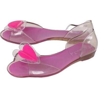 Дамски силиконови обувки с цикламено сърце