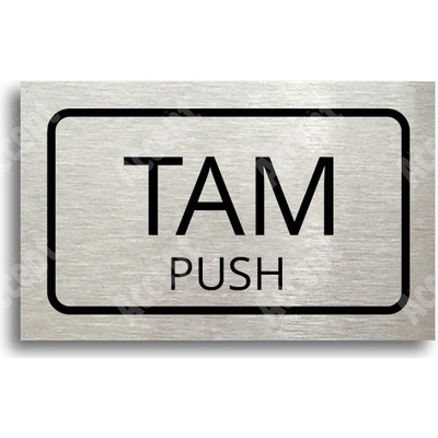 ACCEPT Tabulka SEM - TAM - typ 34 (80 x 50 mm) - stříbrná tabulka - černý tisk
