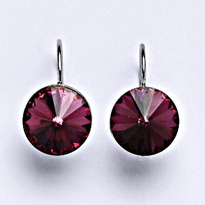 Čištín se Swarovski krystaly Rivoli fuchsia NK 1468
