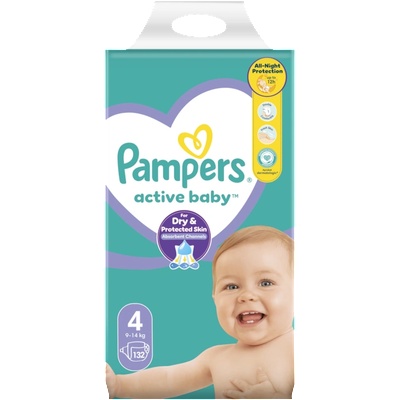Pampers Active Baby Mega Box пелени 4 - 132 броя