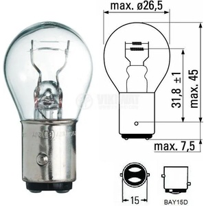  AUTOEXPRESS Крушка с две светлини 21/5W BA15d 12V Auto lamp