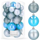 SPRINGOS Vianočné banky svetlomodré mix 4 5 6cm sada 30ks