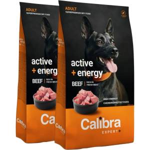 Calibra Dog EXPERT+ Adult Active & Energy Beef 2 x 12 kg