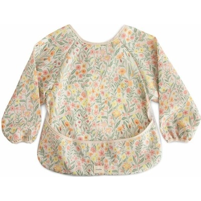 Mushie Long Sleeve Bib bryndák Pastel Blooms