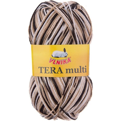 Vlnika Pletací příze TERA MULTI 814 hněd-béžová, melírovaná, 100g/300m