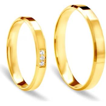 Image 1 of SAVICKI Сватбени халки: злато, скосени. 3 мм