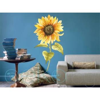 Image 1 of Слънчоглед - стикер с ефект на акварелна рисунка (3186)