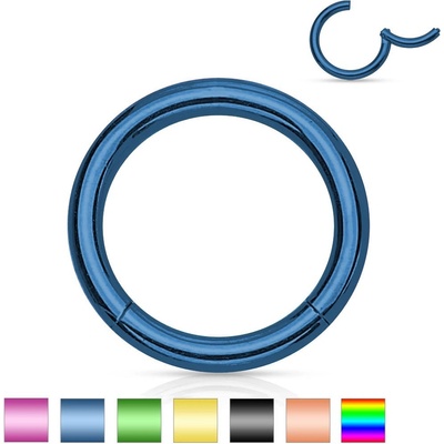 Šperky eshop ocelový piercing do nosu a ucha jednoduchý lesklý kroužek W12.39 zelená