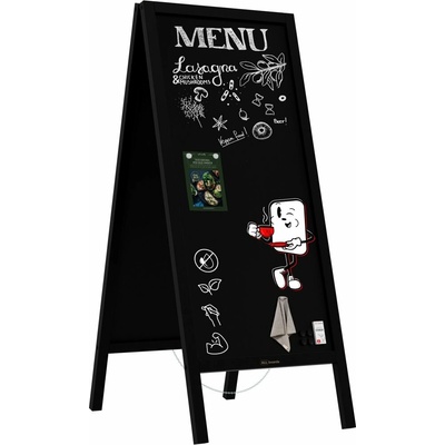 Allboards PK126WRBK Magnetický křídový reklamní stojan černý 150 x 61 cm