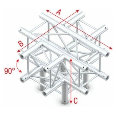 TRUSS PQ30-024 Cross + Down 5 Way Incl. Connectors