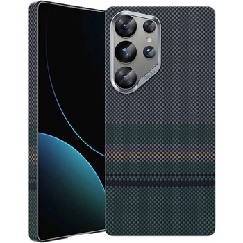 Benks Armor Air Aurora Kevlar Case 600D - кевларен кейс с MagSafe за Samsung Galaxy S25 Ultra (черен-зелен)
