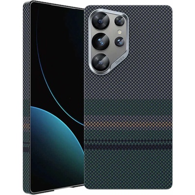 Benks Armor Air Aurora Kevlar Case 600D - кевларен кейс с MagSafe за Samsung Galaxy S25 Ultra (черен-зелен)