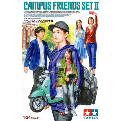 Tamiya Campus Friends Set 2 plus scooter Yamaha Vino 1:24