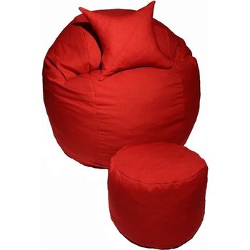 Image 1 of PUFRELAX Комплект, Барбарон, с табуретка за крака и декоративна възглавница, 700л. King Size - Montana Red, Перящ се калъф, Пълнеж с микс от мемори пяна и дунапрен, Трансформира се в легло, Гама Diamond, 8068 (PUF-M-KOP-D-MR)