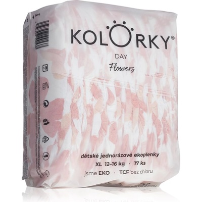 Kolorky Day Flowers еднократни ЕКО пелени размер XL 12-16 Kg 17 бр