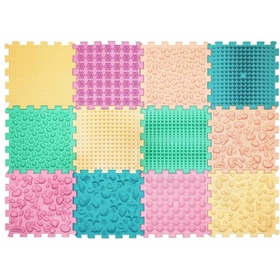 Ortek Масажна подложка Puzzle Mix Pastel 12 елемента
