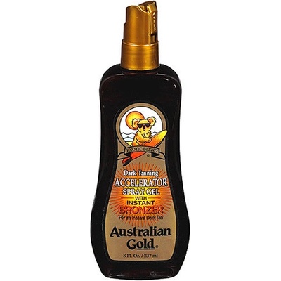 Australian Gold Accelerator Spray Gel Dark Tanning + With Bronzers / Aloe Vera + Vitamine / Dark tanning Formula спрей-гел активатор за тен с бронзант унисекс 237 мл