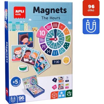 APLI magnetická hra Kids 96 ks hodiny – Hledejceny.cz