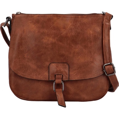 Trendy dámská koženková crossbody kabelka Gergana coffee