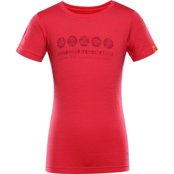 Alpine Pro Детска тениска от мерино вълна ALPINE PRO MERENO 2 raspberry ALPINE PRO | Rozov | Момчешки | 104/110