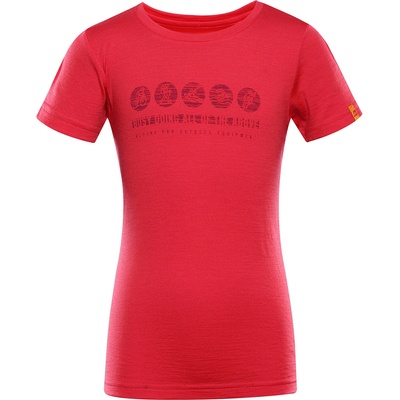 Alpine Pro Детска тениска от мерино вълна ALPINE PRO MERENO 2 raspberry ALPINE PRO | Rozov | Момчешки | 104/110