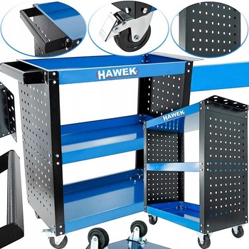 HAWEK Количка за инструменти, мобилна, 3 нива, 780x670x360 мм, 136 кг, HAWEK HW-1177 (HW-1177)