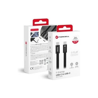 ForCell CCFN23 USB USB C na USB C QC4.0 PD 5A 100W Cafule Flat 1,2m černý