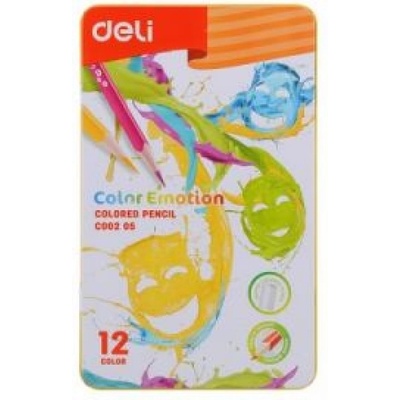 Цветни моливи Deli Color Emotion 12цв. метална кутия 00205
