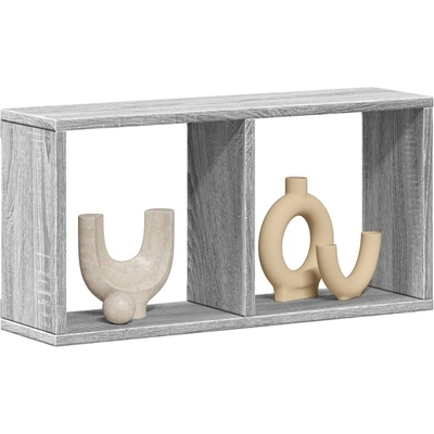 vidaXL Стенен шкаф, 60x16x30 см, сив сонома, инженерно дърво (854882)