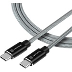 Tactical Здрав кевларен USB-C към USB-C кабел за устройства с USB-C порт (200 cm) - Tactical Fast Rope Kevlar USB-C to USB-C Charging Cable 100W (сив)
