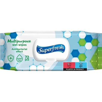 Superfresh Multipurpose vlhčené obrúsky s antibakteriálnou prísadou 72 ks