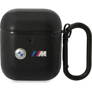 BMW Кейс BMW BMA222PVTK за AirPods 1/2, черен / черен, Leather Curved Line (3666339089535)