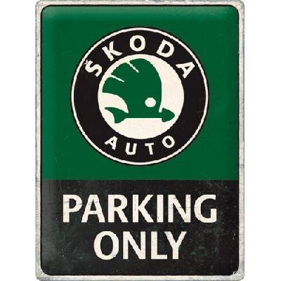 Plechová ceduľa Škoda Auto - Parking Only, 30 x 40 cm