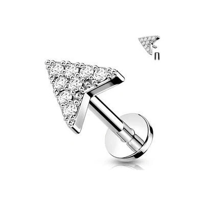 Šperky4U labreta cartilage piercing šipka LB0032ST-1208 čirá – Zboží Dáma