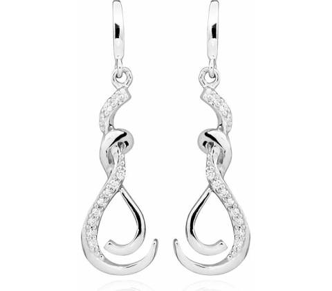 Silver Cat náušnice so zirkónmi SC430