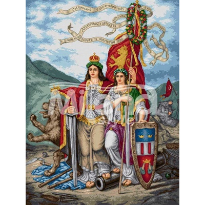 Milena Style Съединена България - гоблен със схема конци dmc 1: 1