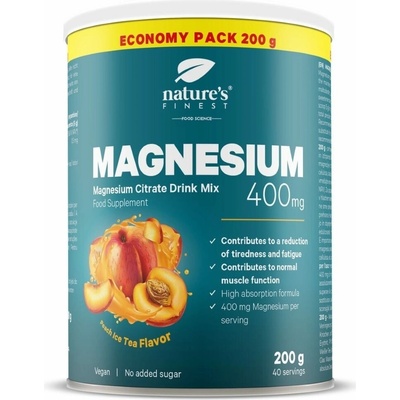 Natures Finest Magnesium drink mix 400mg serving 200 g